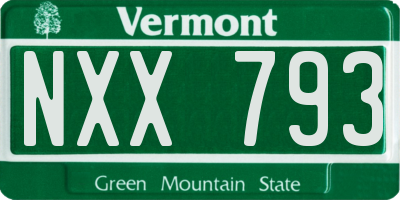 VT license plate NXX793
