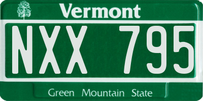 VT license plate NXX795