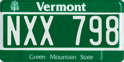 VT license plate NXX798