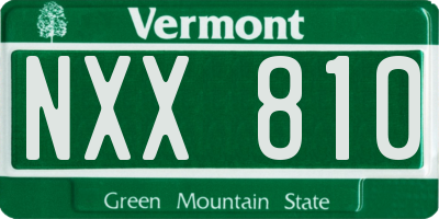 VT license plate NXX810