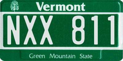 VT license plate NXX811