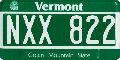 VT license plate NXX822