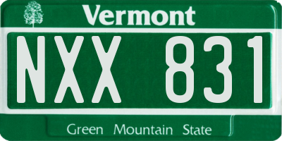 VT license plate NXX831