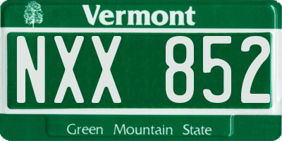 VT license plate NXX852