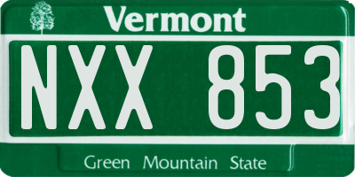 VT license plate NXX853