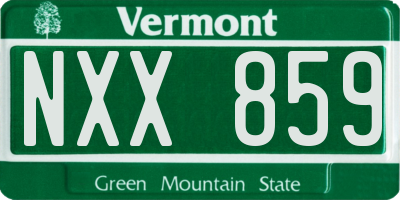 VT license plate NXX859