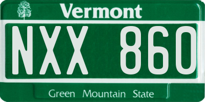 VT license plate NXX860