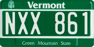 VT license plate NXX861