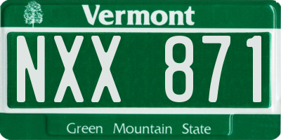 VT license plate NXX871