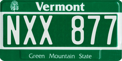 VT license plate NXX877