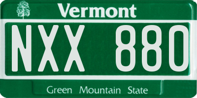 VT license plate NXX880
