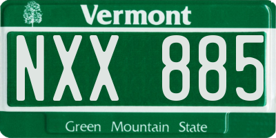 VT license plate NXX885