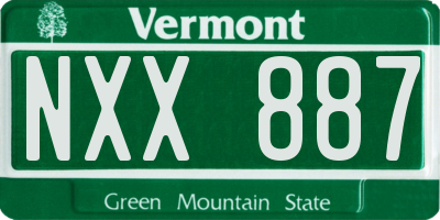 VT license plate NXX887