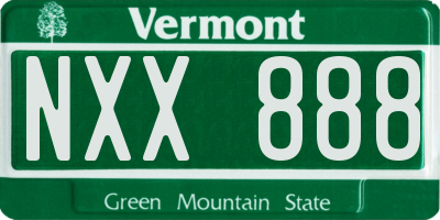 VT license plate NXX888