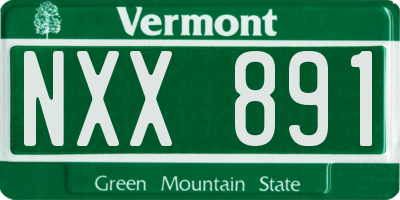 VT license plate NXX891