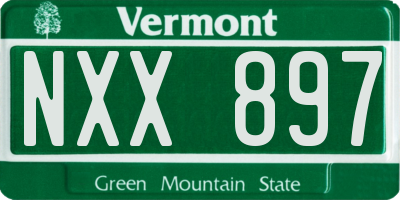 VT license plate NXX897