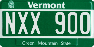VT license plate NXX900