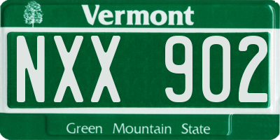 VT license plate NXX902