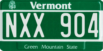 VT license plate NXX904
