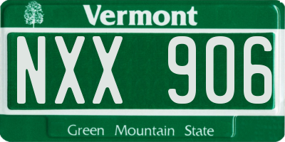 VT license plate NXX906