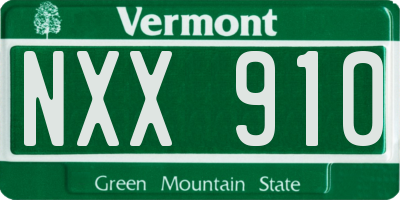 VT license plate NXX910