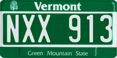 VT license plate NXX913