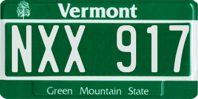 VT license plate NXX917