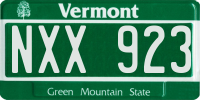 VT license plate NXX923