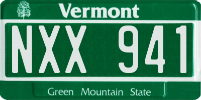 VT license plate NXX941