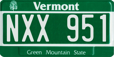 VT license plate NXX951