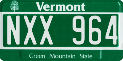 VT license plate NXX964