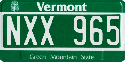 VT license plate NXX965