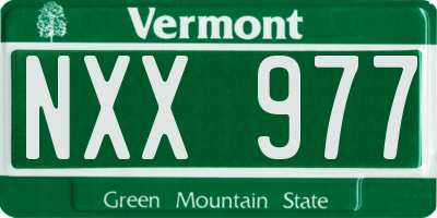 VT license plate NXX977