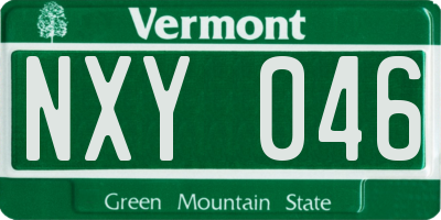 VT license plate NXY046