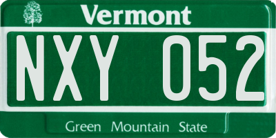 VT license plate NXY052