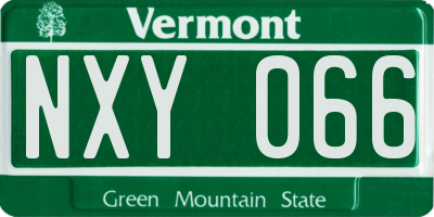 VT license plate NXY066
