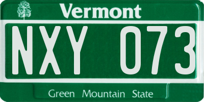 VT license plate NXY073