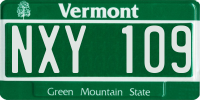 VT license plate NXY109