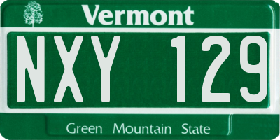 VT license plate NXY129