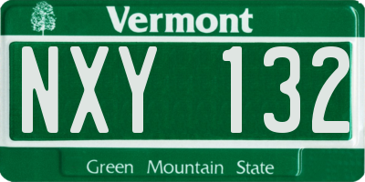 VT license plate NXY132