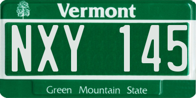 VT license plate NXY145