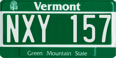 VT license plate NXY157