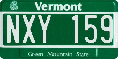 VT license plate NXY159