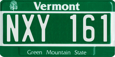 VT license plate NXY161