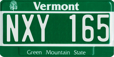VT license plate NXY165