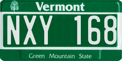 VT license plate NXY168