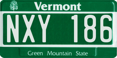 VT license plate NXY186