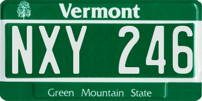 VT license plate NXY246