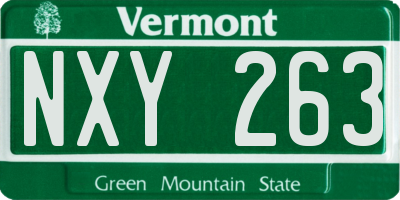 VT license plate NXY263