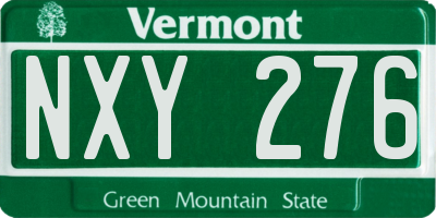 VT license plate NXY276
